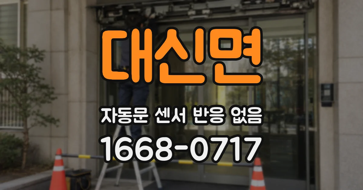대신면 자동문 센서 반응 없음