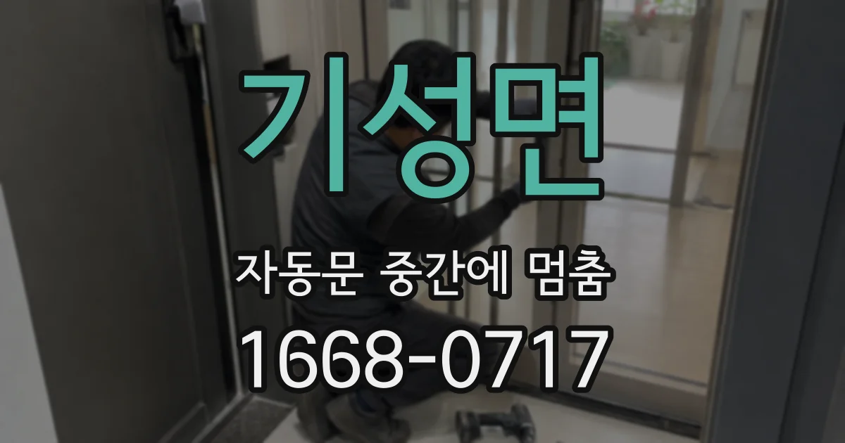 기성면 자동문 중간에 멈춤