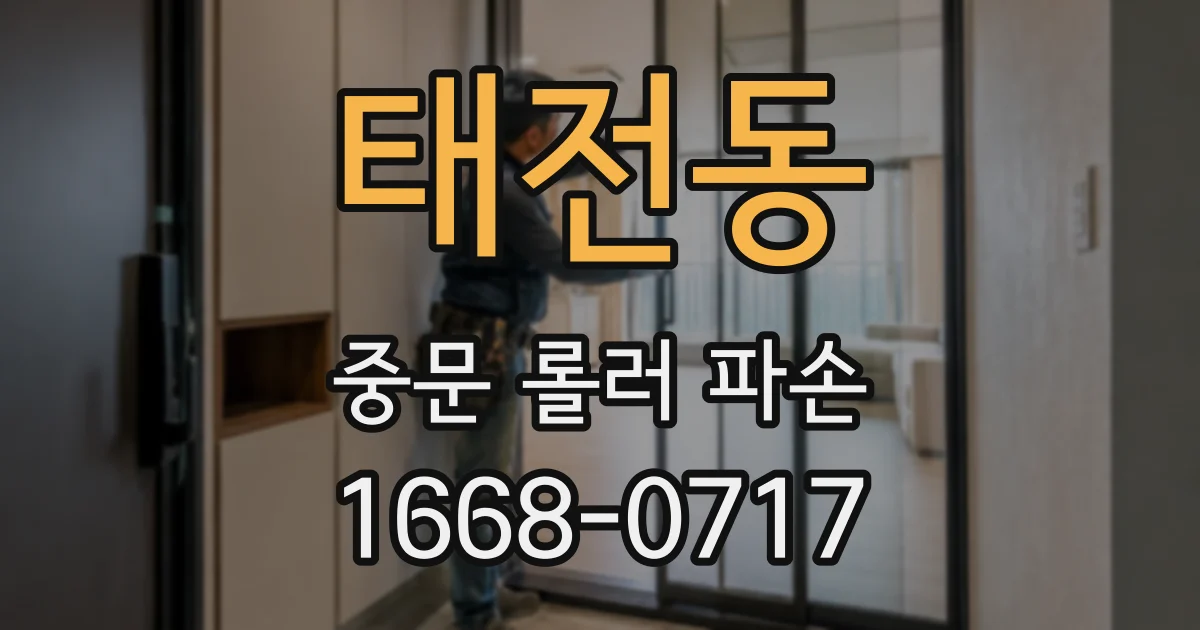 태전동 중문 롤러 파손
