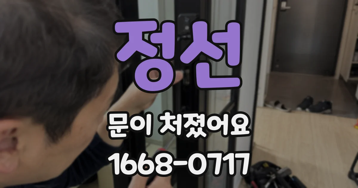 정선 문이 처졌어요