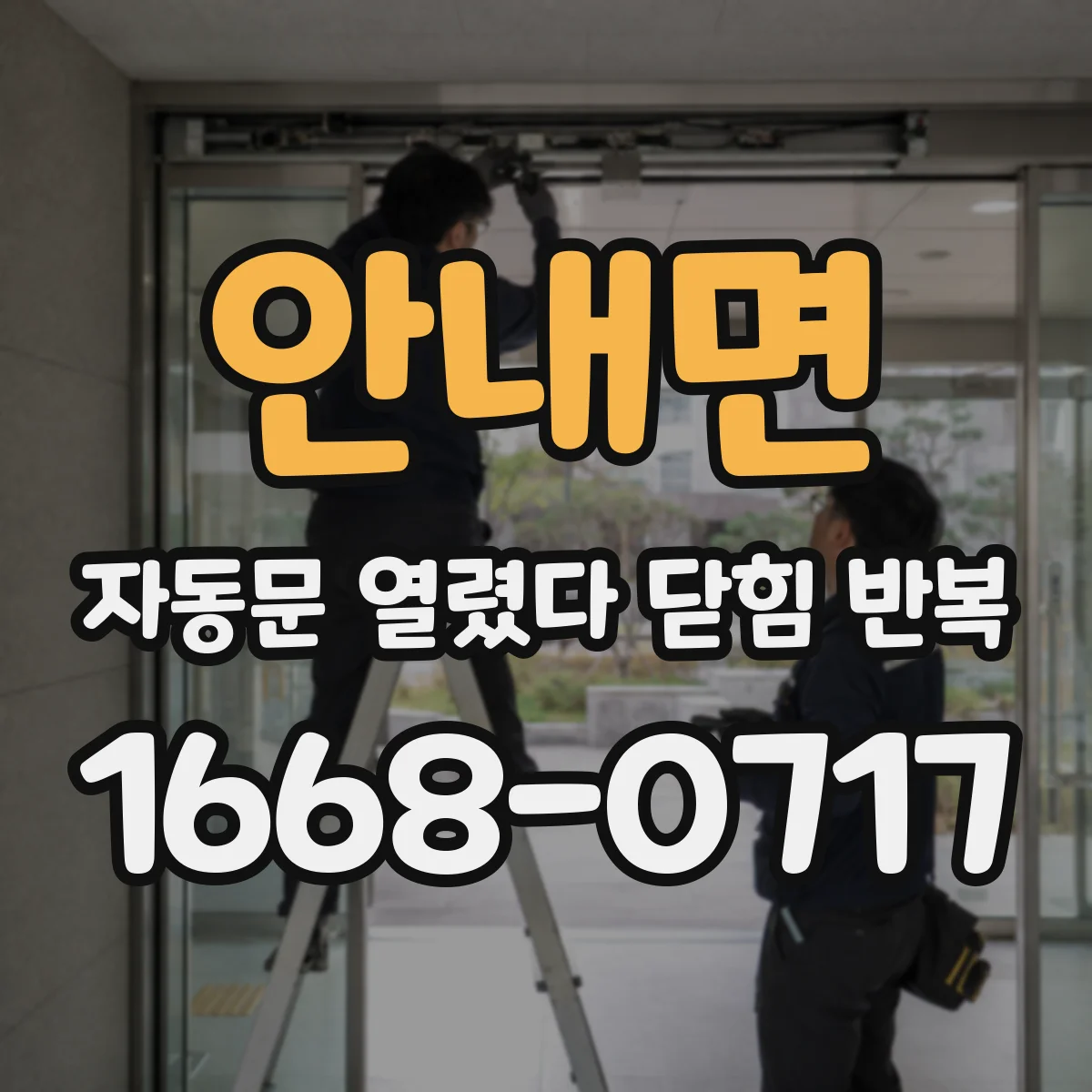 안내면 자동문 열렸다 닫힘 반복