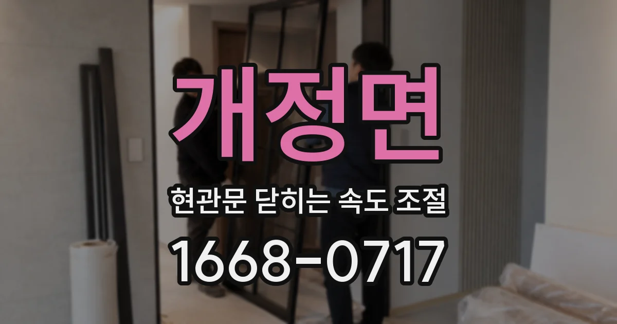 개정면 현관문 닫히는 속도 조절