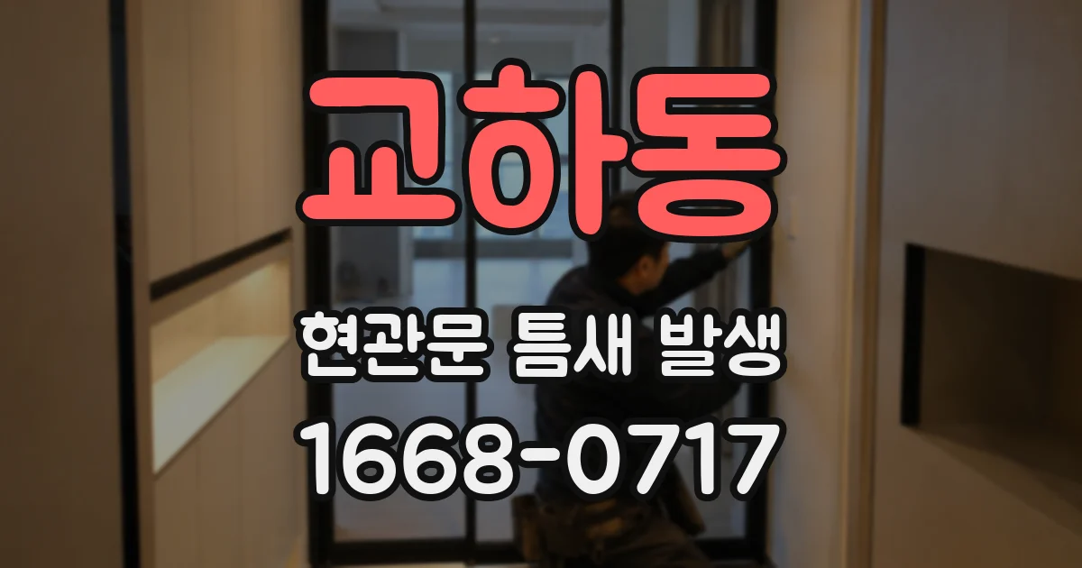 교하동 현관문 틈새 발생