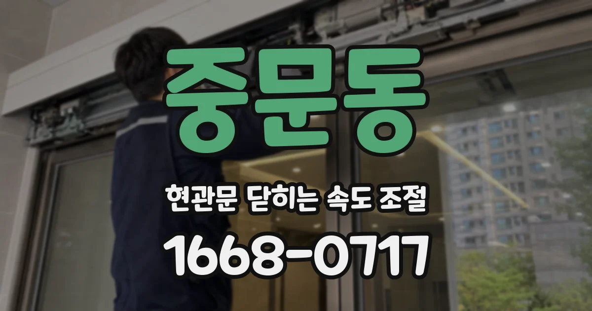 중문동 현관문 닫히는 속도 조절