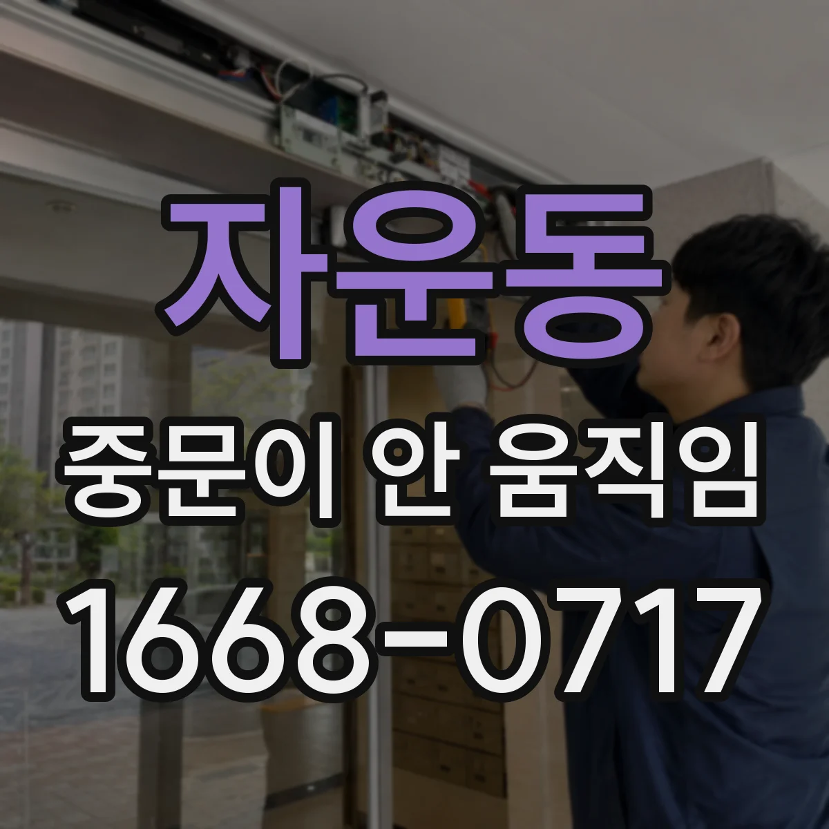 자운동 중문이 안 움직임