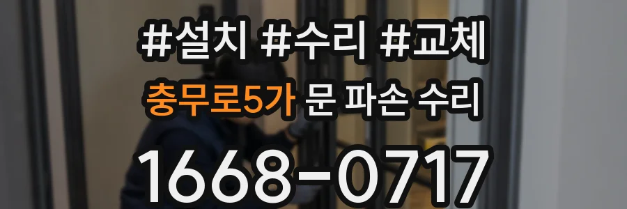 충무로5가 문 파손 수리