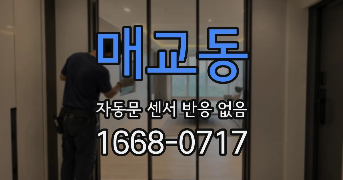 매교동 자동문 센서 반응 없음