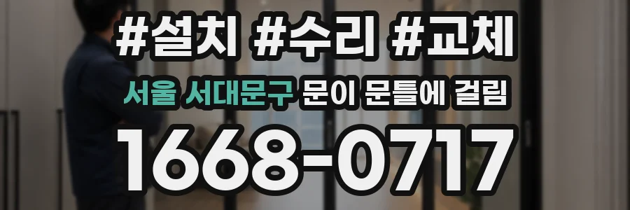 서울 서대문구 문이 문틀에 걸림