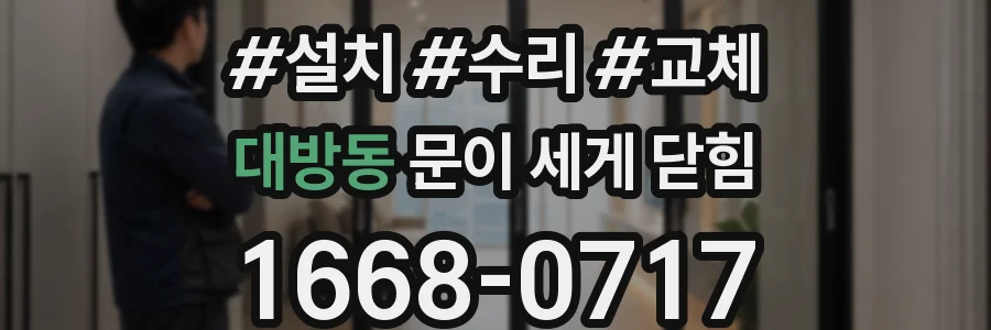 대방동 문이 세게 닫힘
