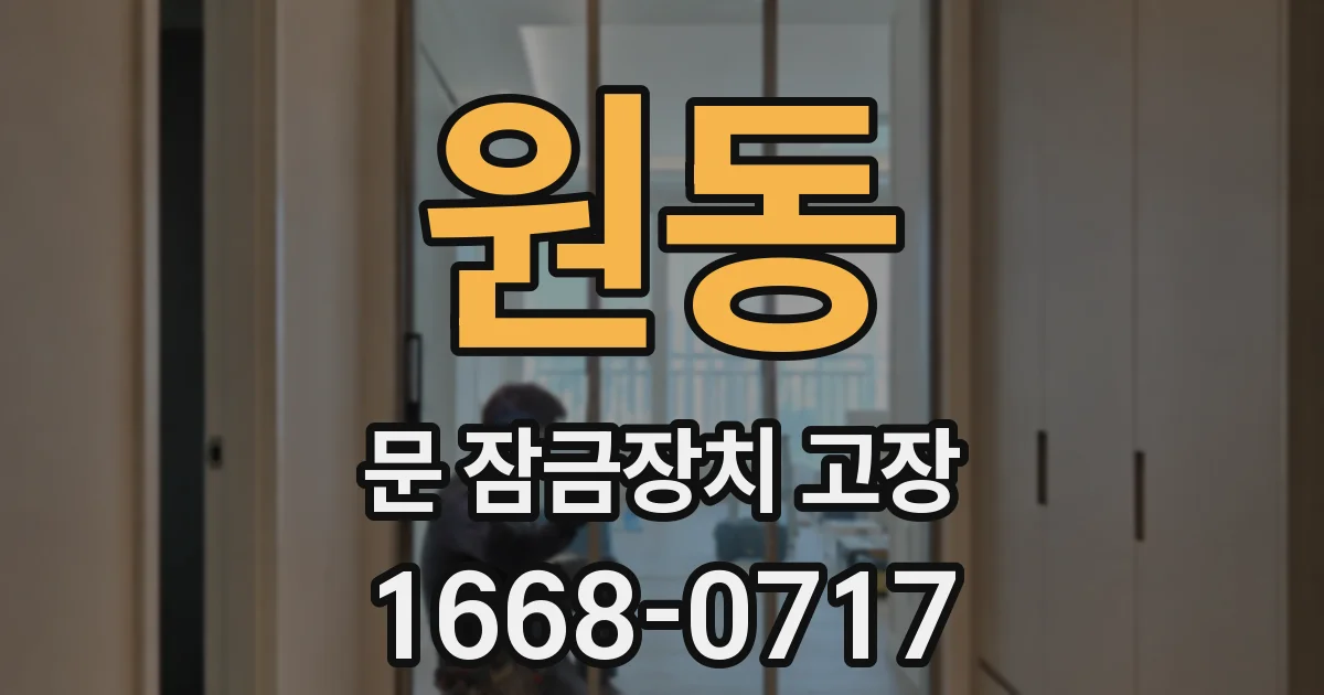 원동 문 잠금장치 고장