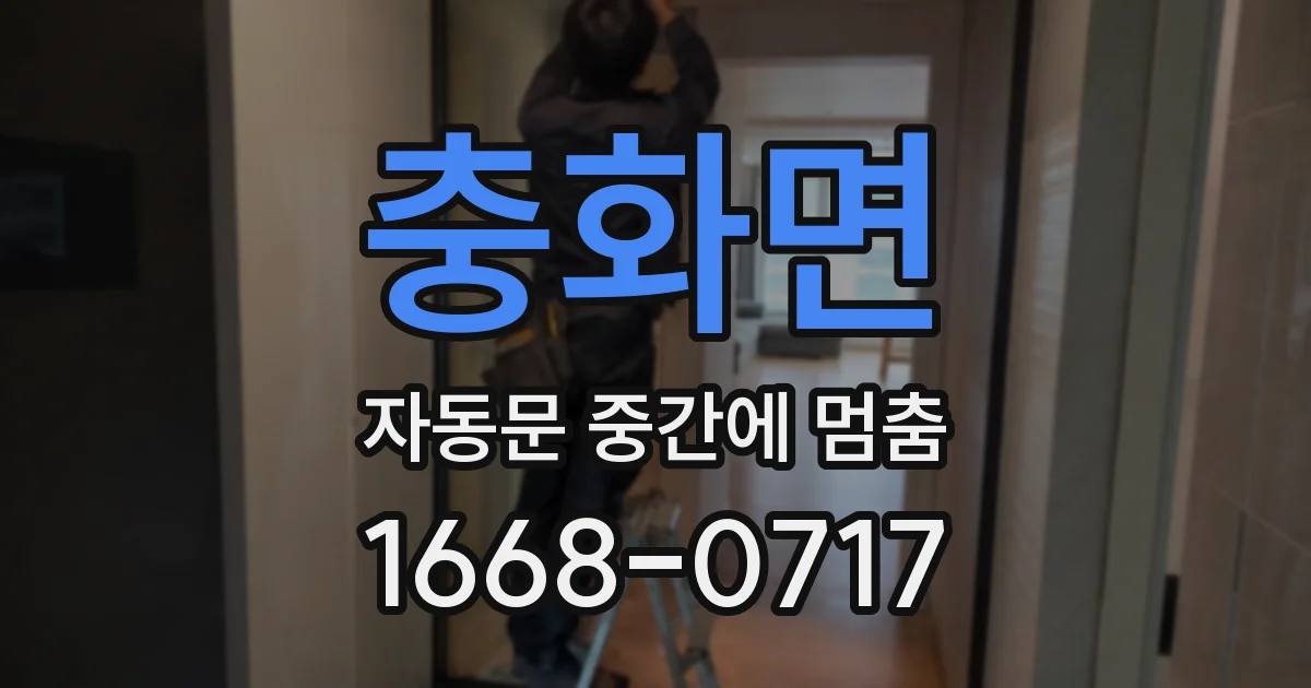 충화면 자동문 중간에 멈춤