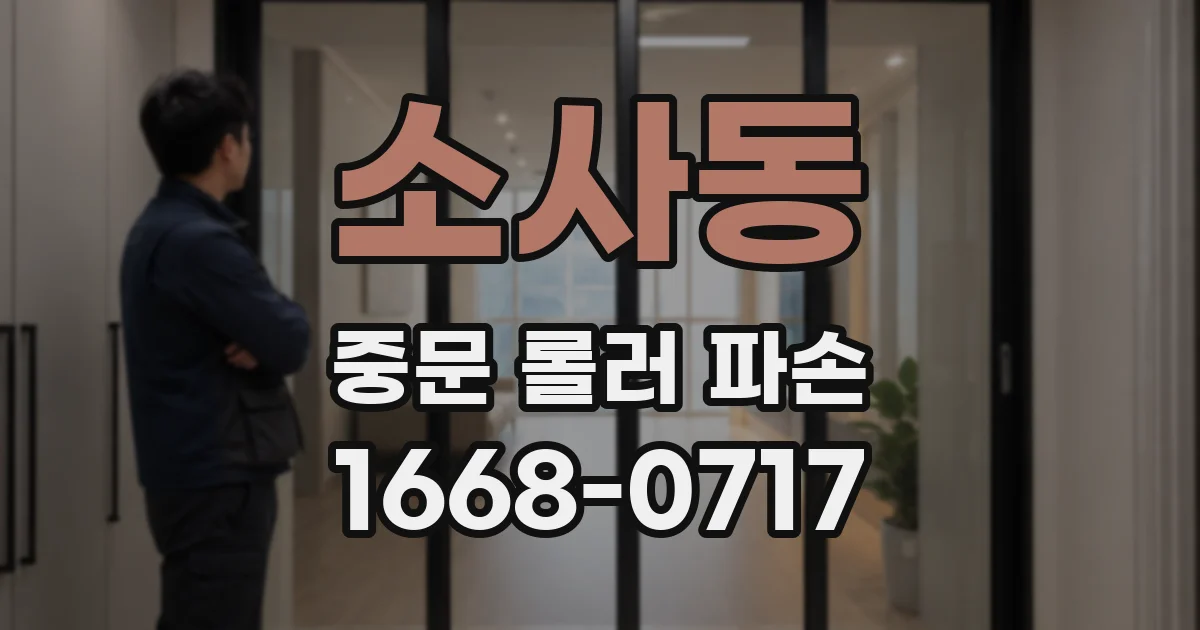 소사동 중문 롤러 파손