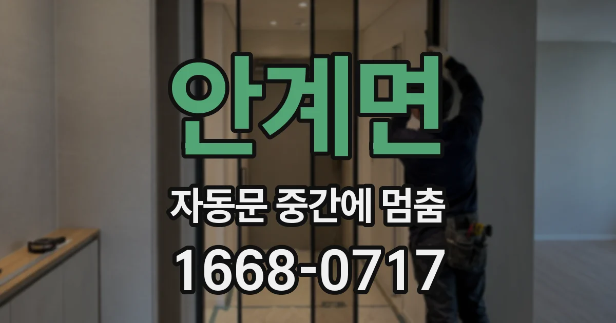 안계면 자동문 중간에 멈춤