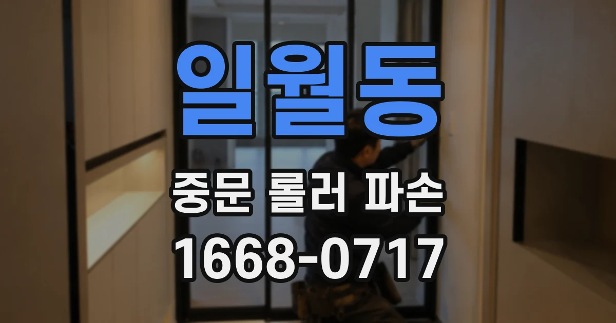 일월동 중문 롤러 파손