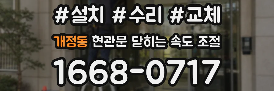 개정동 현관문 닫히는 속도 조절