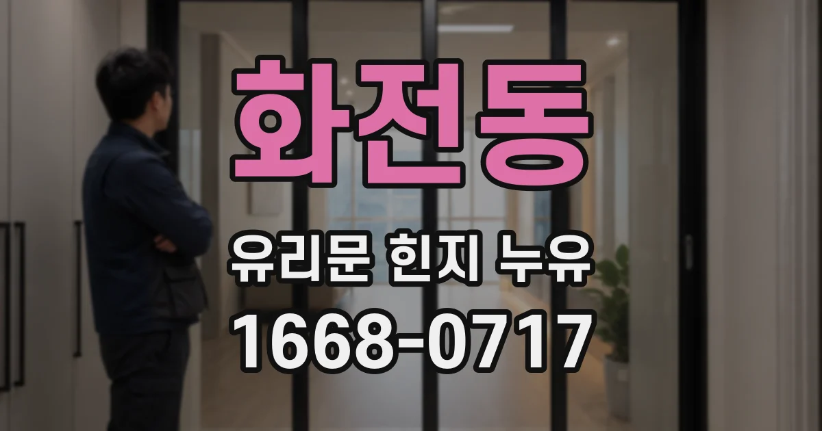 화전동 유리문 힌지 누유