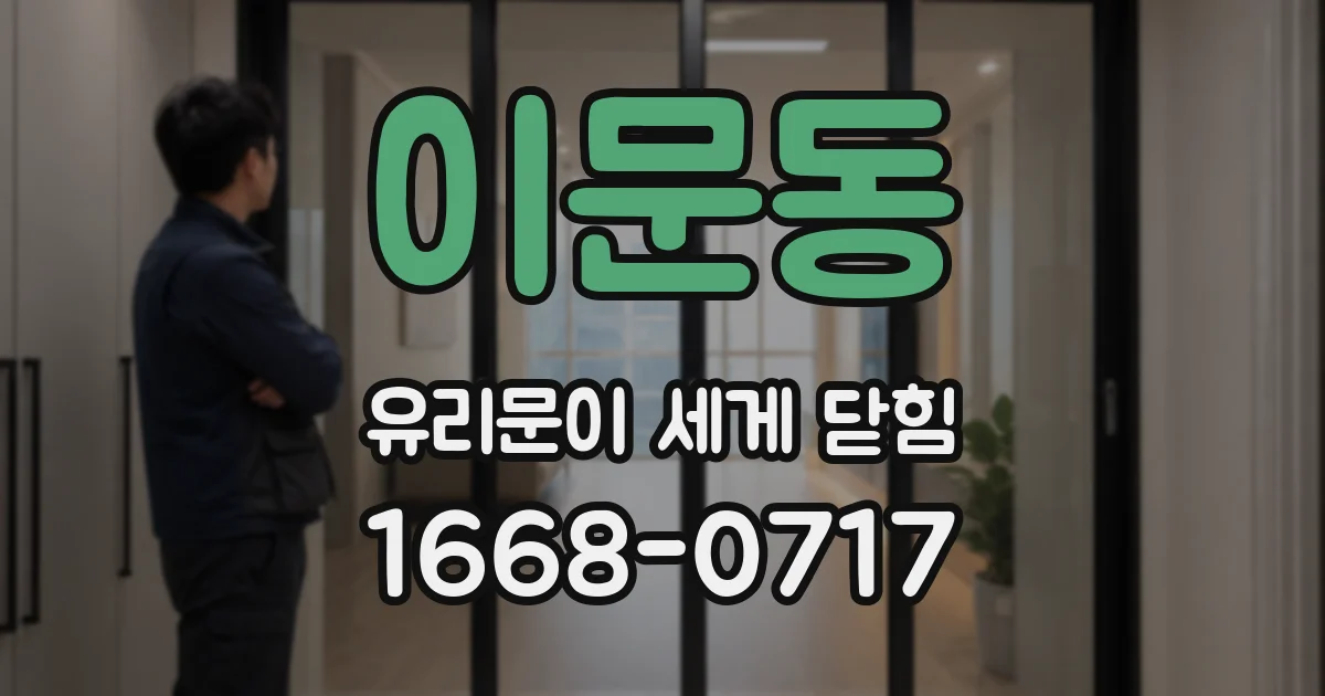 이문동 유리문이 세게 닫힘