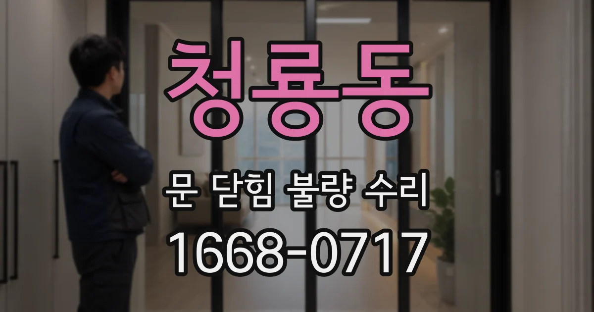 청룡동 문 닫힘 불량 수리
