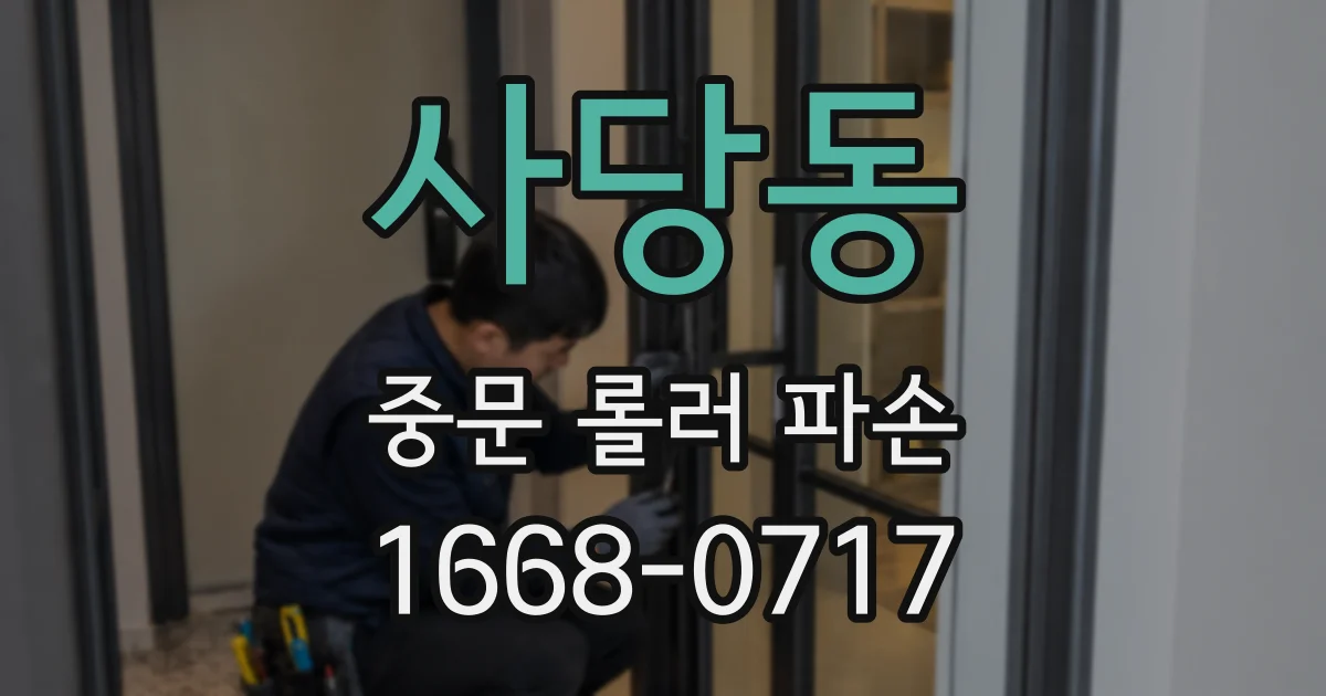 사당동 중문 롤러 파손