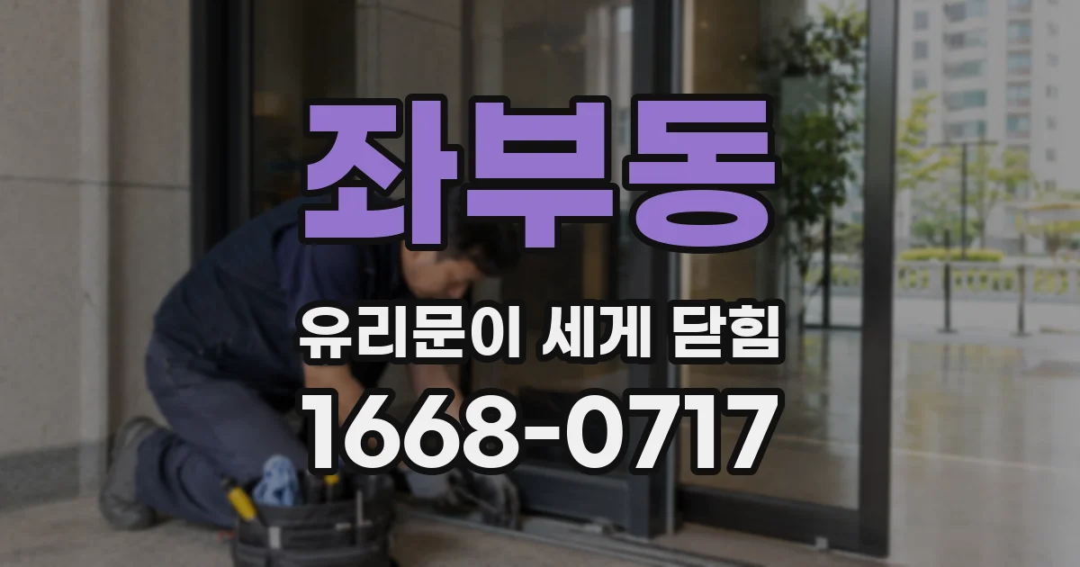 좌부동 유리문이 세게 닫힘
