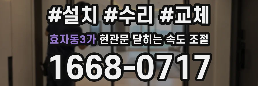 효자동3가 현관문 닫히는 속도 조절
