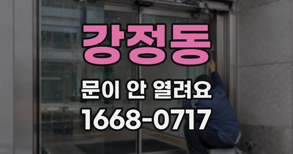 강정동 문이 안 열려요