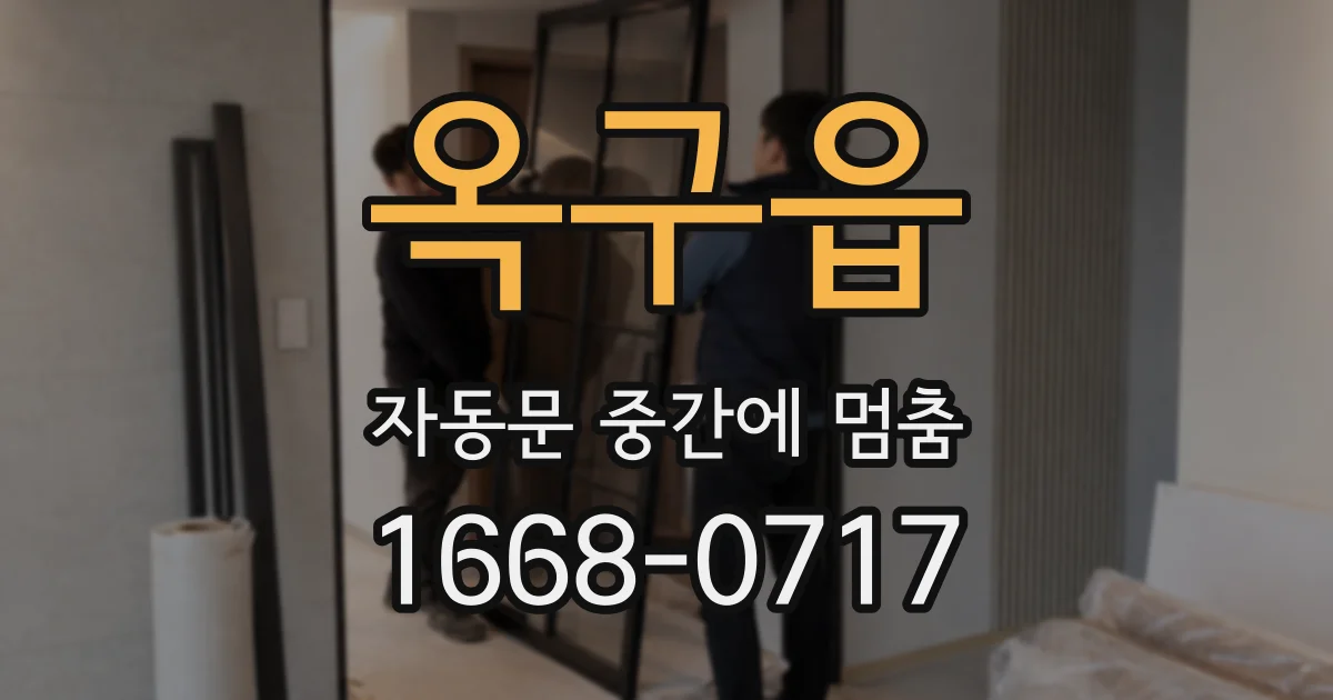 옥구읍 자동문 중간에 멈춤