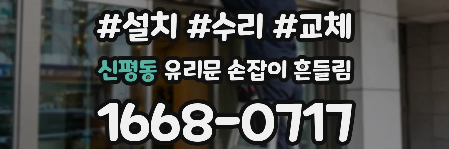 신평동 유리문 손잡이 흔들림