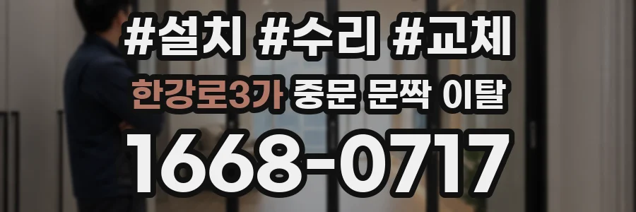 한강로3가 중문 문짝 이탈