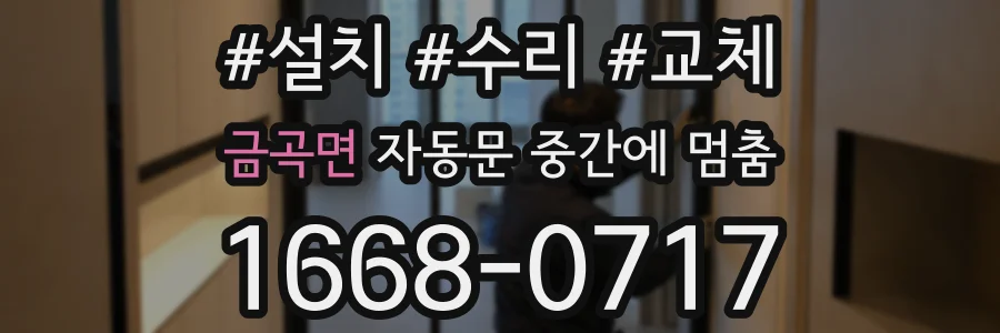 금곡면 자동문 중간에 멈춤