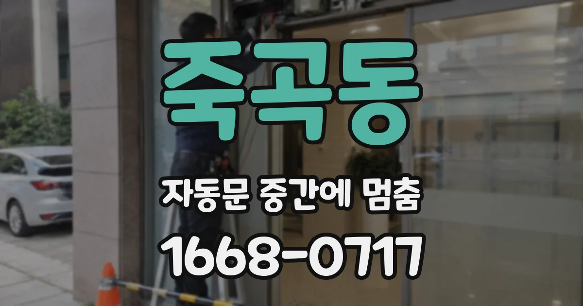 죽곡동 자동문 중간에 멈춤