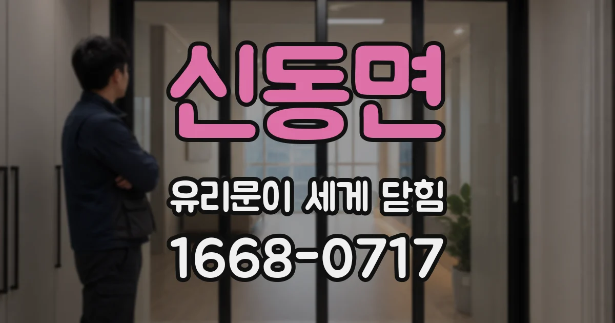 신동면 유리문이 세게 닫힘