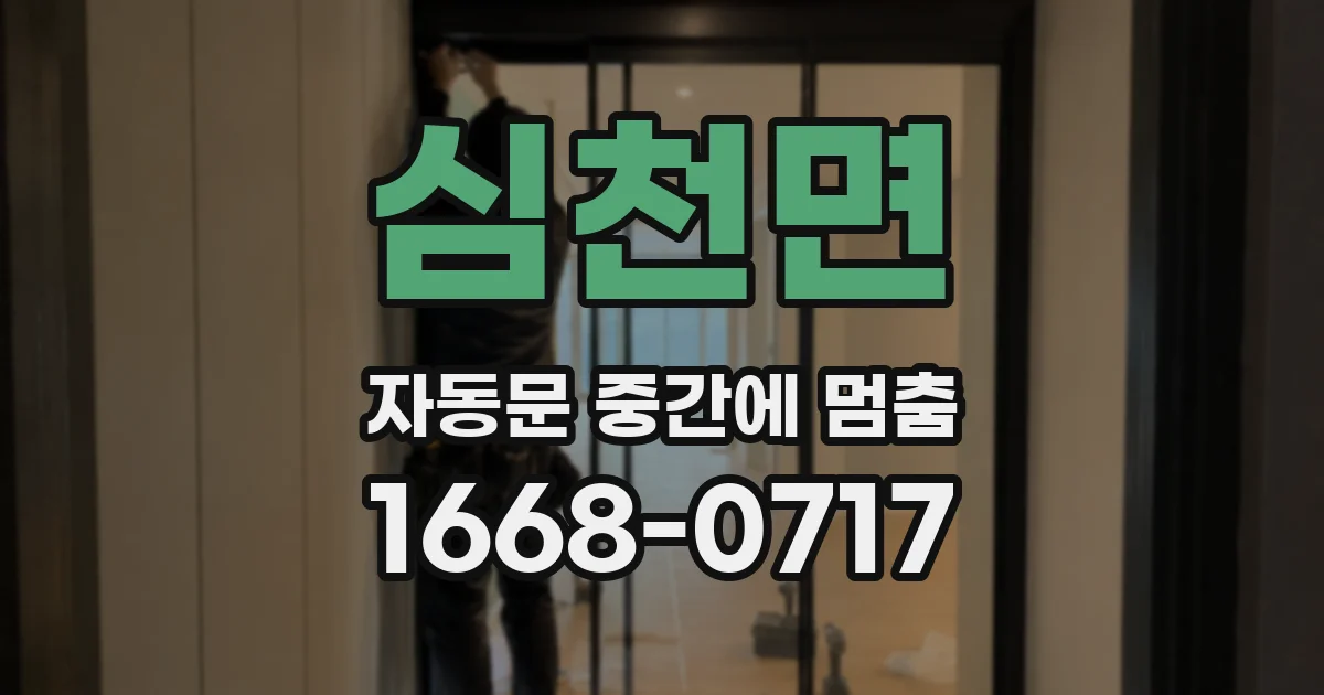 심천면 자동문 중간에 멈춤