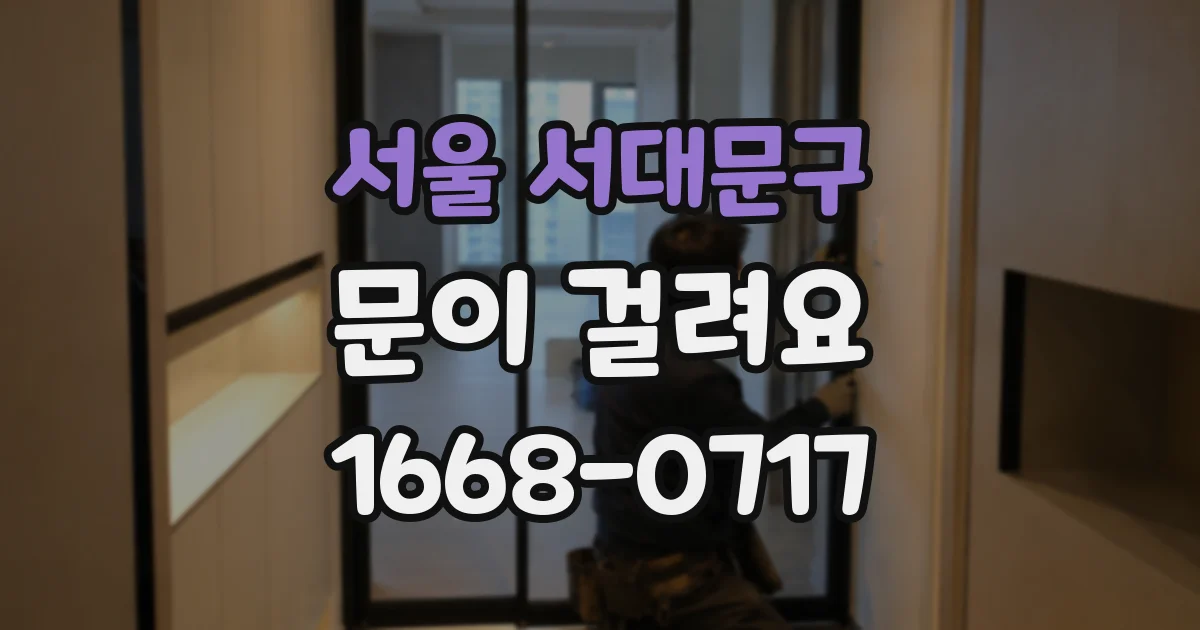 서울 서대문구 문이 걸려요