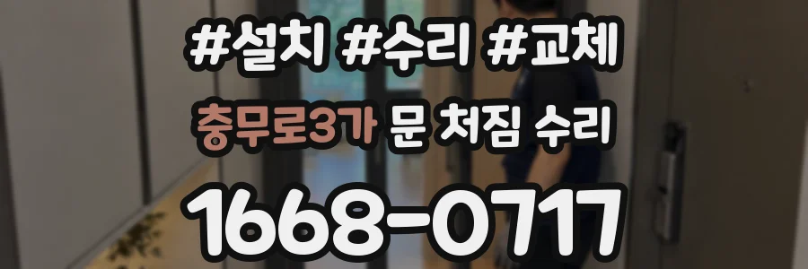 충무로3가 문 처짐 수리