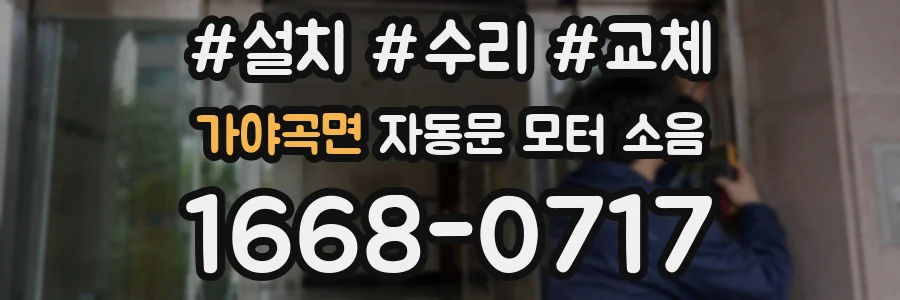 가야곡면 자동문 모터 소음