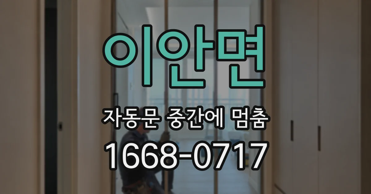 이안면 자동문 중간에 멈춤