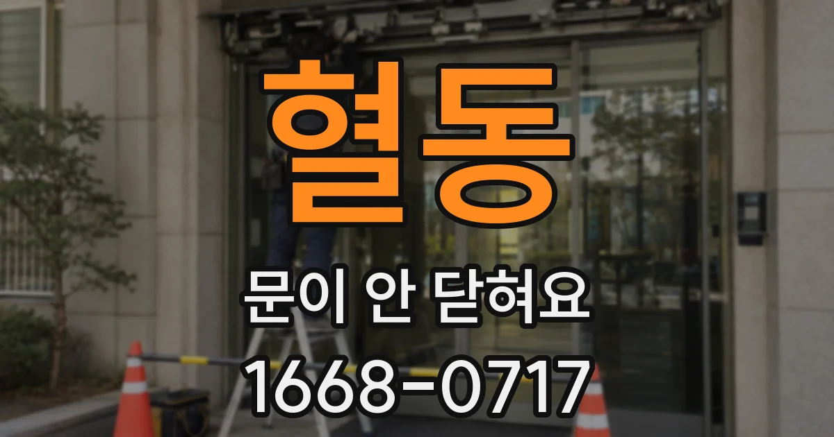 혈동 문이 안 닫혀요