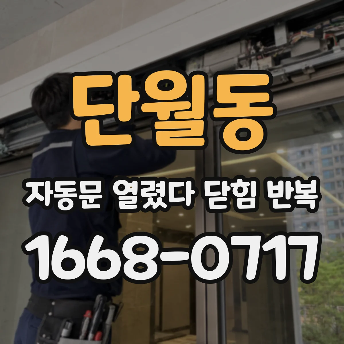 단월동 자동문 열렸다 닫힘 반복