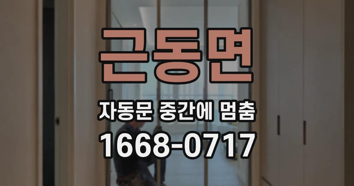 근동면 자동문 중간에 멈춤