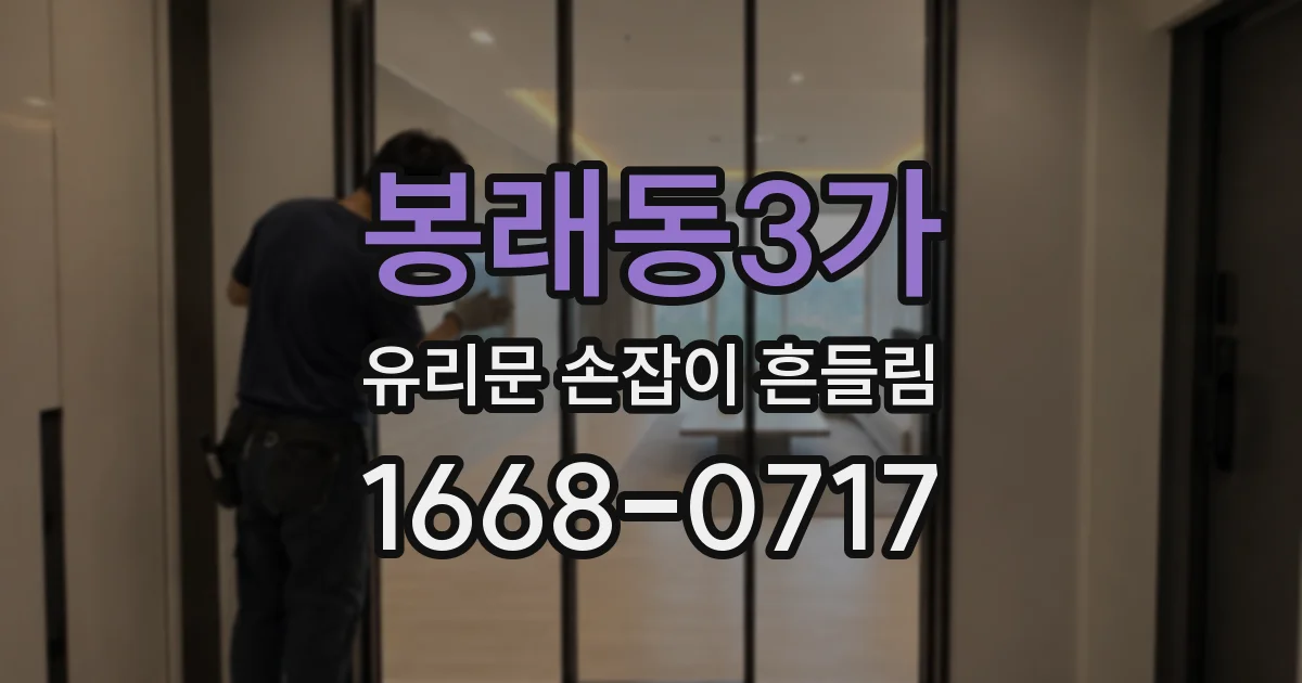 봉래동3가 유리문 손잡이 흔들림
