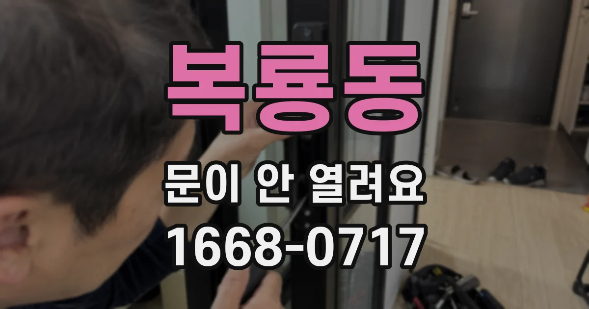 복룡동 문이 안 열려요