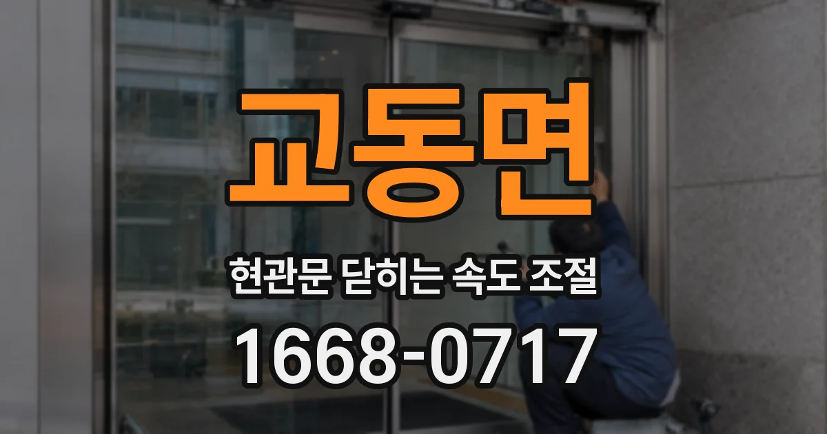 교동면 현관문 닫히는 속도 조절