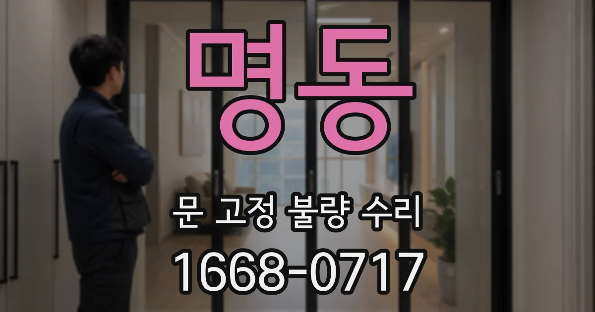 명동 문 고정 불량 수리