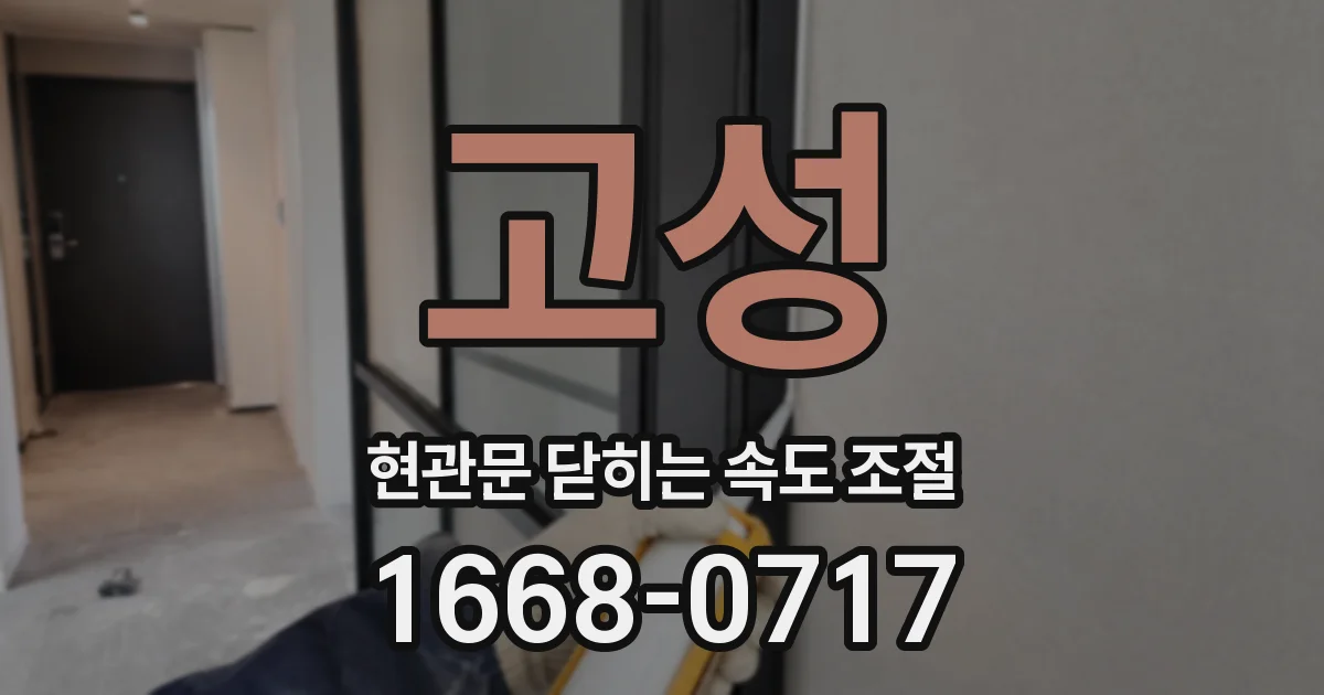 고성 현관문 닫히는 속도 조절