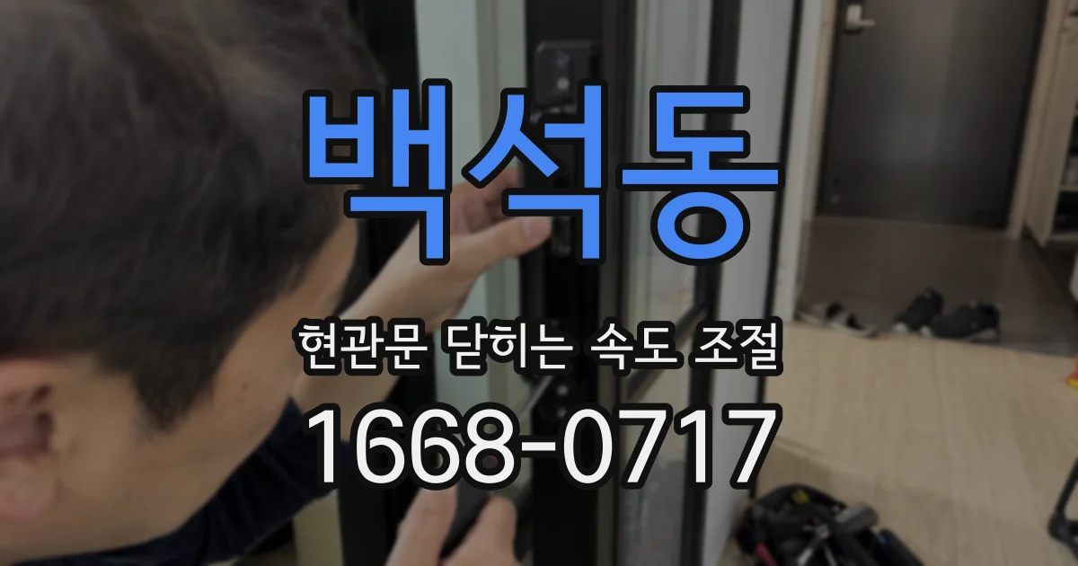 백석동 현관문 닫히는 속도 조절