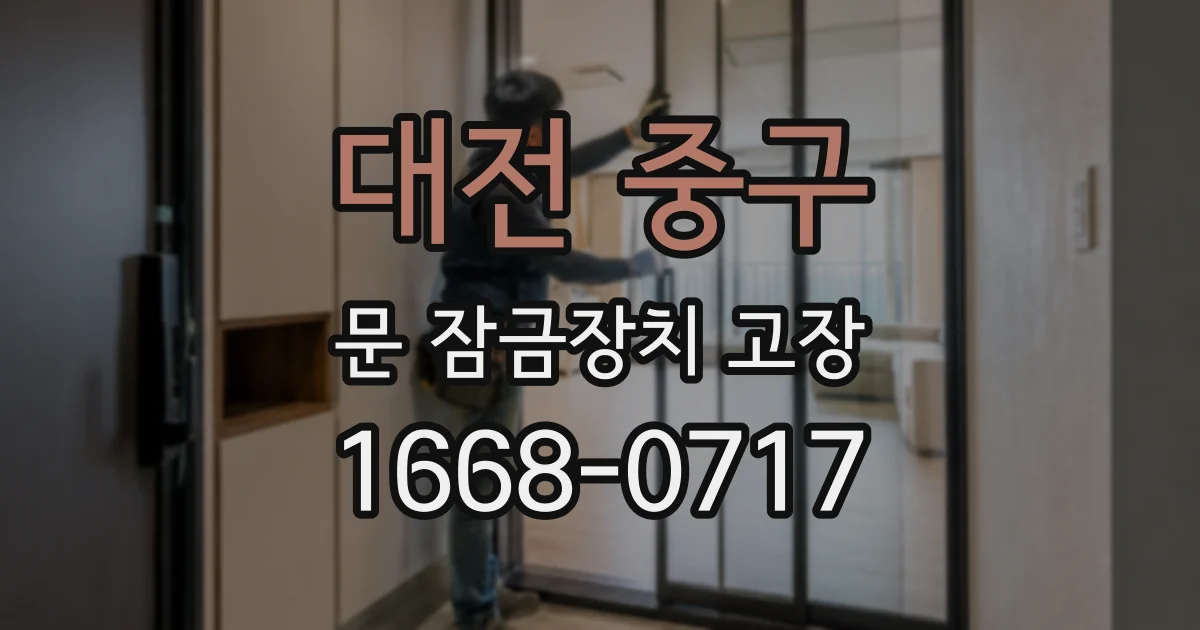 대전 중구 문 잠금장치 고장
