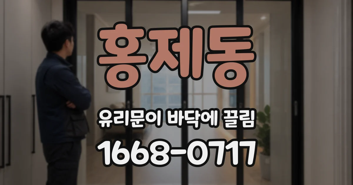 홍제동 유리문이 바닥에 끌림