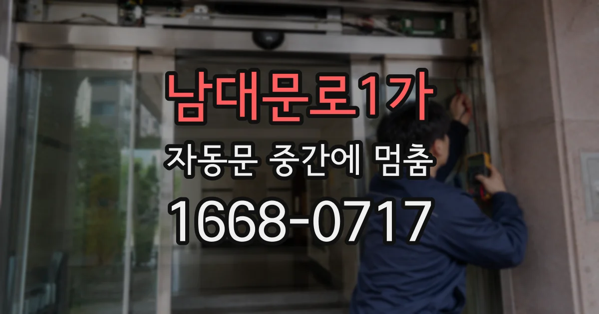 남대문로1가 자동문 중간에 멈춤