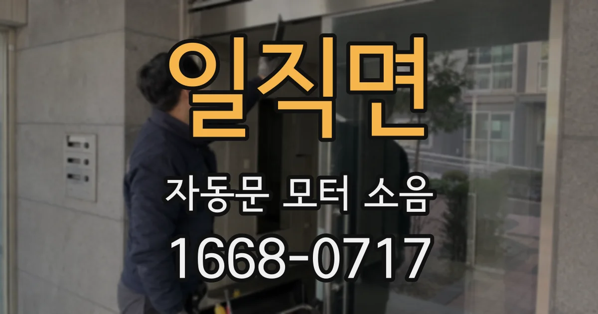 일직면 자동문 모터 소음